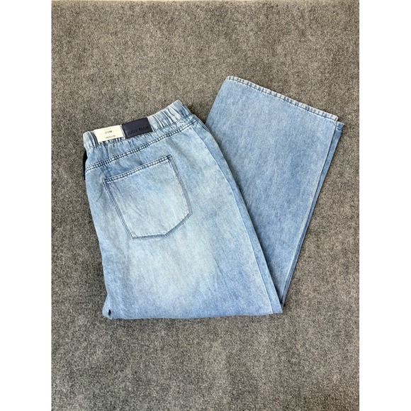 Judy Blue Denim - Judy Blue High Waist Wide Leg Jeans 22W Light Wash Pull On Drawstring JB881005